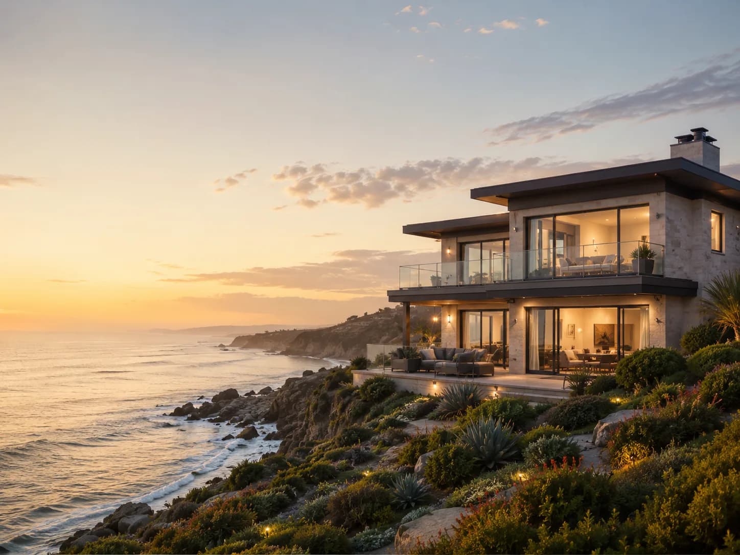 Coastal investment property at sunset